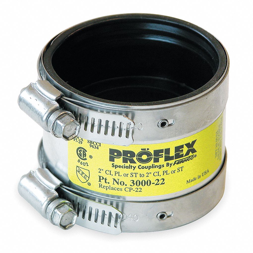 FERNCO 300 Stainless Steel, Neoprene Shielded Transition Coupling, For