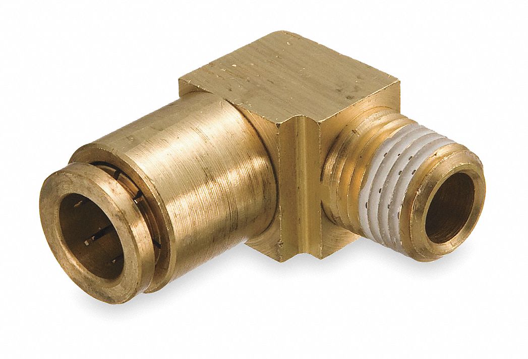 EATON WEATHERHEAD Male Elbow Brass, PushtoConnect x NPTF, For 5/32