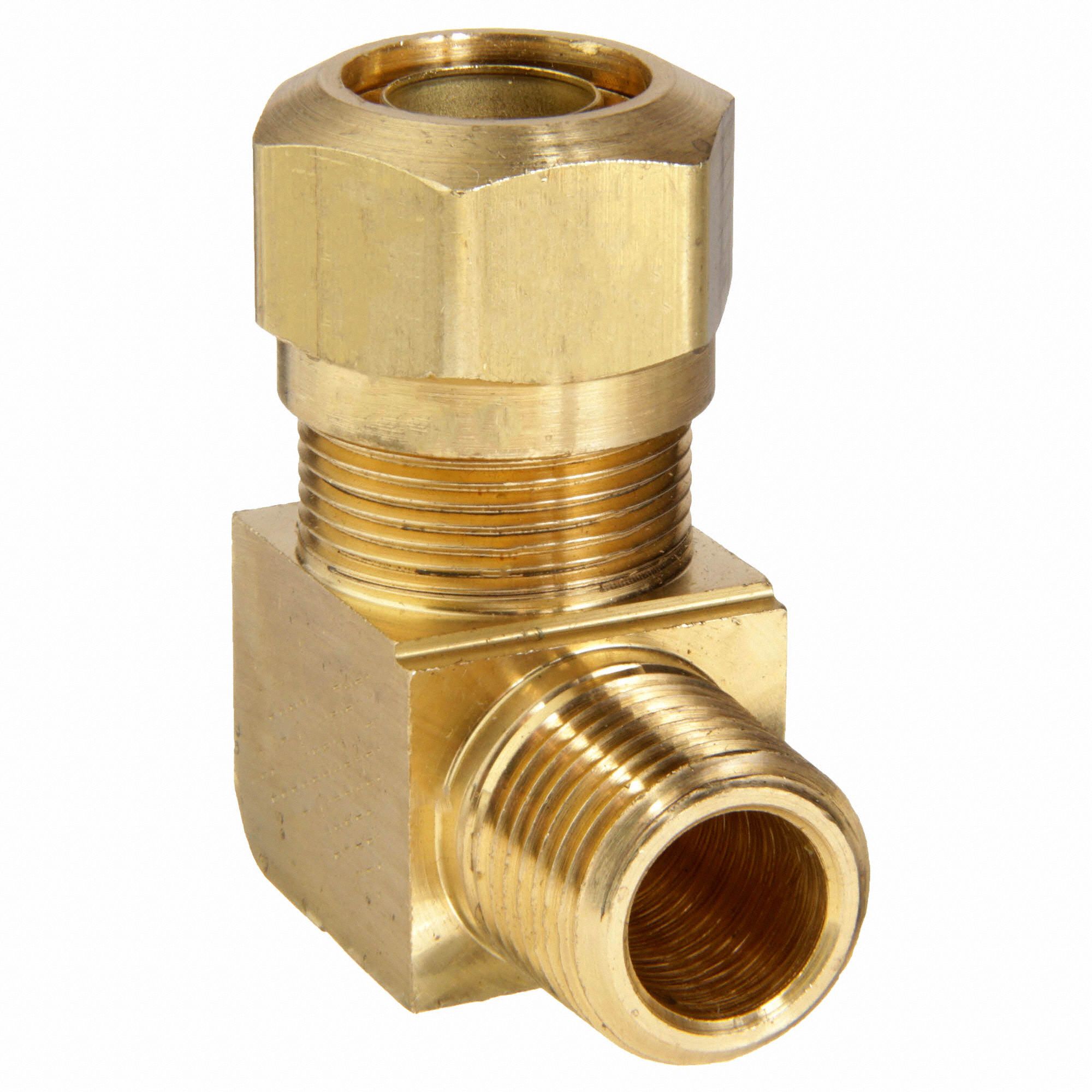 EATON WEATHERHEAD Male Elbow Brass, For 1/2 in Tube OD, 3/8 in Pipe
