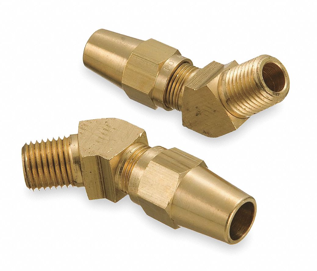 EATON WEATHERHEAD Male Elbow Brass, For 3/8 in Tube OD, 1/4 in Pipe