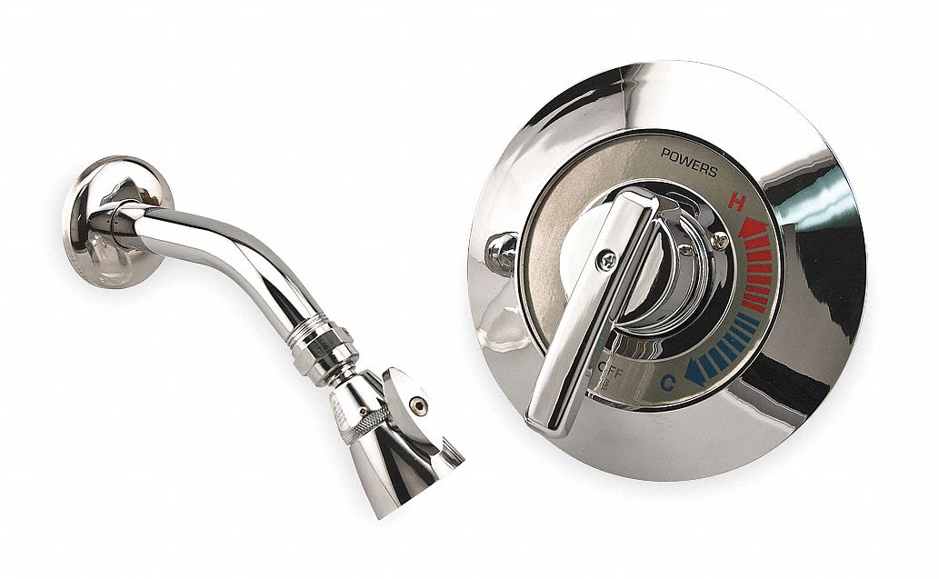 POWERS Metal Wall Mounted Shower Head Kit, 4.60 gpm, 1/2" NPT