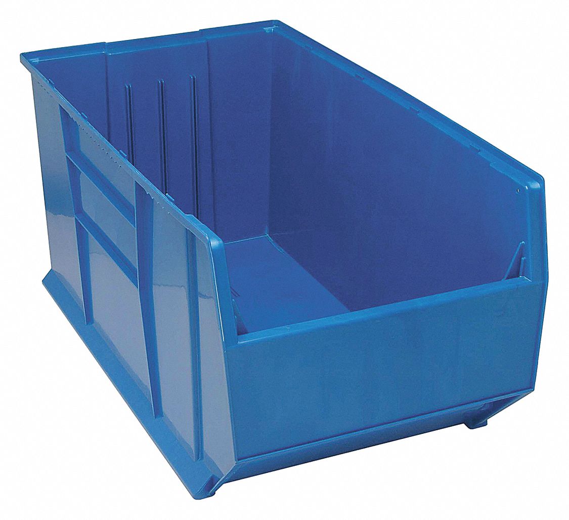 QUANTUM STORAGE SYSTEMS Hopper Bin, Blue, 17 1/2 inH x 35 7/8 inL x 19