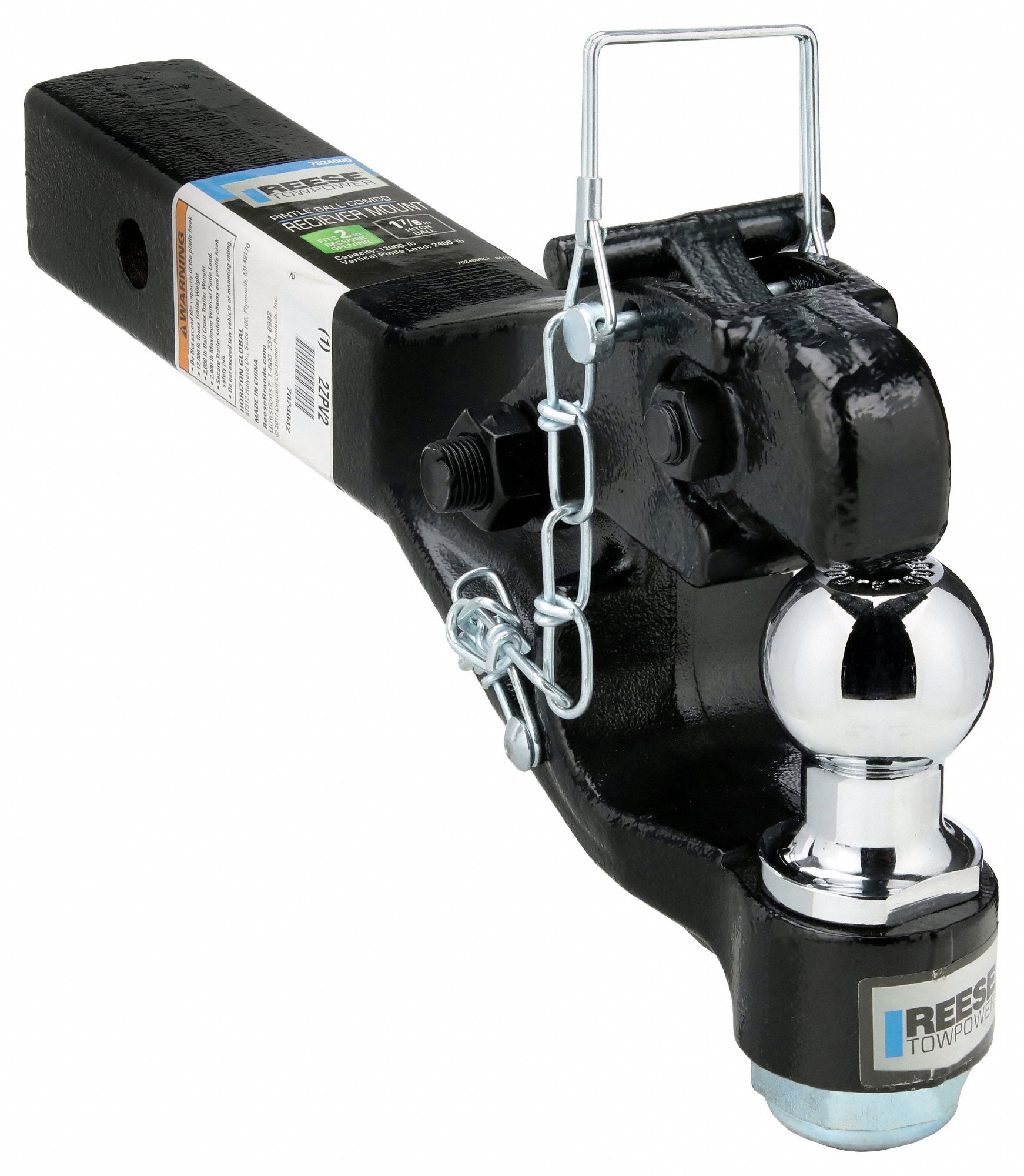 REESE, Hitch Mount, 12,000 lb Gross Vehicle Wt Capacity, Pintle And