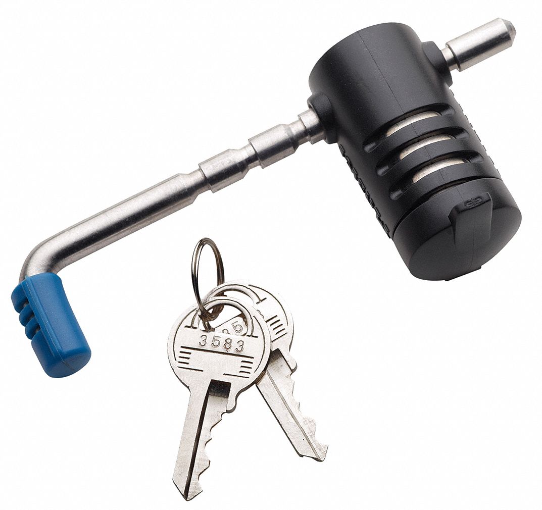 MASTER LOCK Coupler Lock Universal, 1/4 in, Stainless Steel, (2) Keys