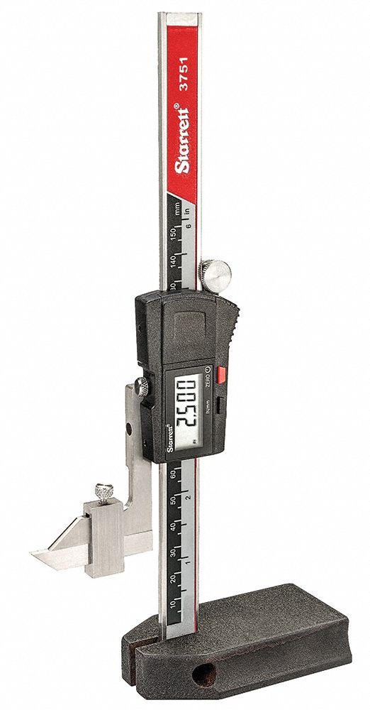 STARRETT Digital Height Gauge, Series 3751, Range 0 in to