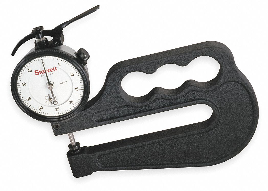 STARRETT Dial Thickness Gauge, Range 0 in to 1 in, Throat Depth 4 in