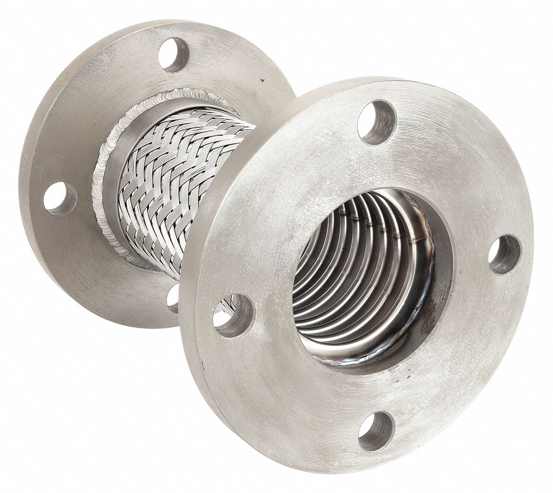 HOSE MASTER Flexible Metal Hose Assembly, 321 Stainless Steel, 4 in, 9