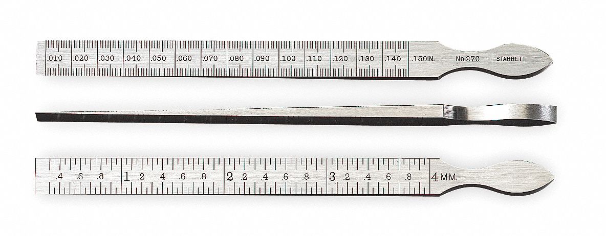 STARRETT Taper Gage, 0.010 to 0.150 Measuring Range (In.), 0.001"/0.05