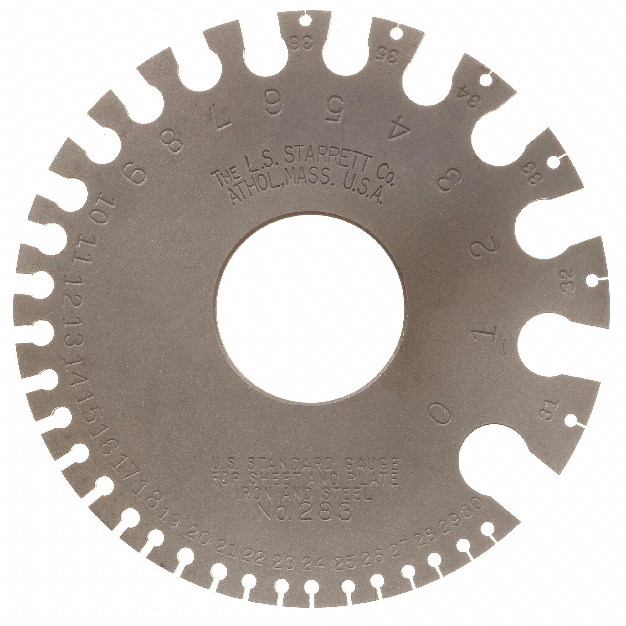 STARRETT SHEET METAL THICKNESS GAUGE, US SHEET METAL, 36 TO 0 GAUGE