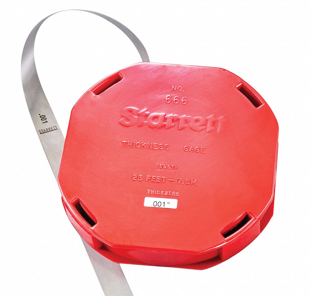 STARRETT Feeler Gauge Stock Roll, Thickness 0.001 in, Blade Material