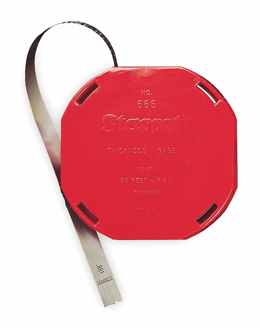 STARRETT Feeler Gauge Stock Roll, Thickness 0.001 in, Blade Material