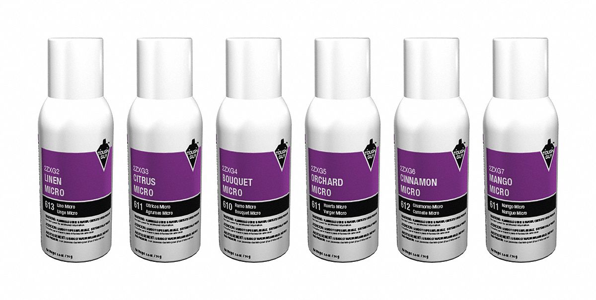 TOUGH GUY Air Freshener Refill, Liquid, Aerosol Spray, 2.6 oz, Assorted