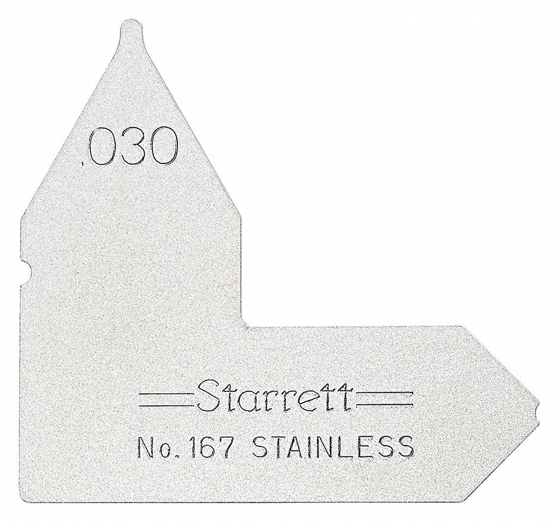 STARRETT Individual Radius Gauge, Number of Leaves 1, Dimension Type