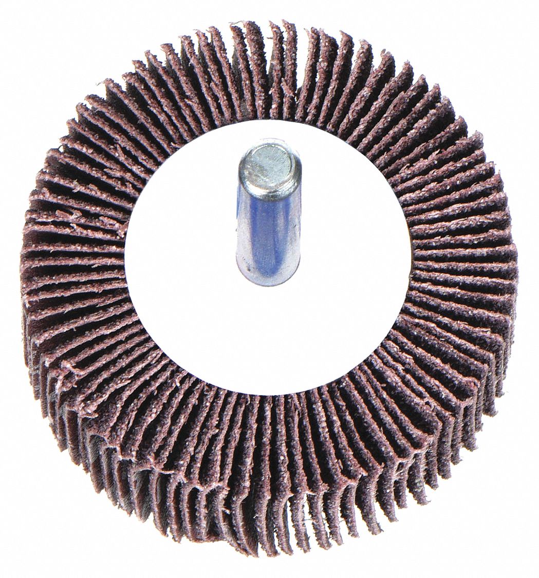 MERIT, 3/8 in Dia x 3/8 in W, 1/8 in StraightShank, Flap Wheel