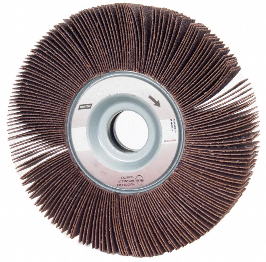 NORTON Coated Unmounted Flap Wheel, 80 Grit Ceramic, 6 in Diameter, 2 in Face Width 30C835