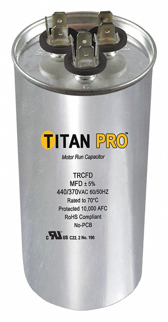 TITAN PRO, Round, 440/370V AC, Motor Dual Run Capacitor 30D655