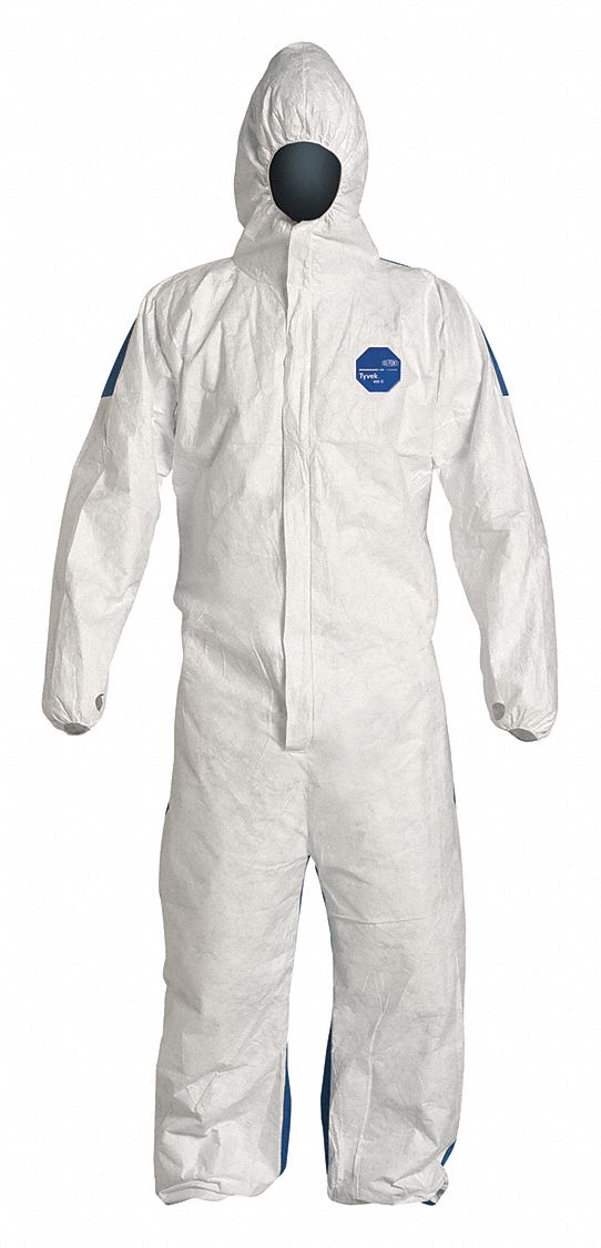DUPONT Hooded Disposable Coveralls, Hooded, Size L, PK 25 30F337