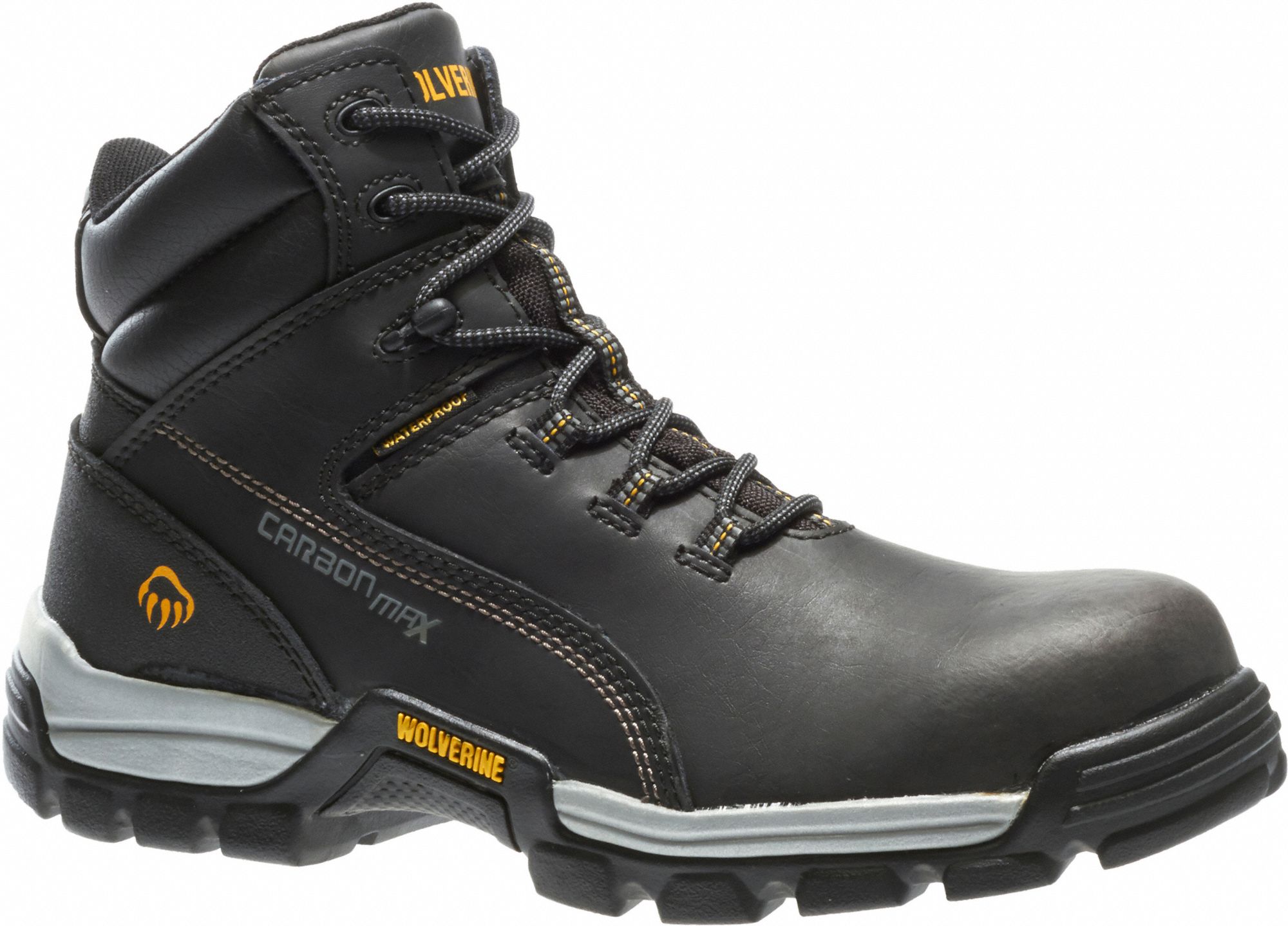 WOLVERINE Work Boot EW, 10 1/2, 6 in Work Boot Footwear, Men's, Black