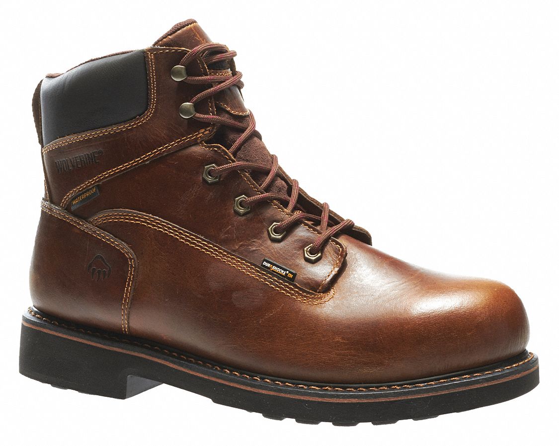 WOLVERINE 6" Work Boot, 13, EW, Men's, Brown, Steel Toe Type, 1 PR