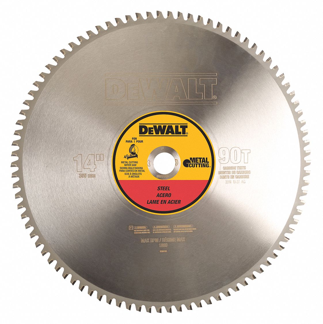 DEWALT Circular Saw Blade, Ferrous Metals, Steel Materials Cut, 14 in