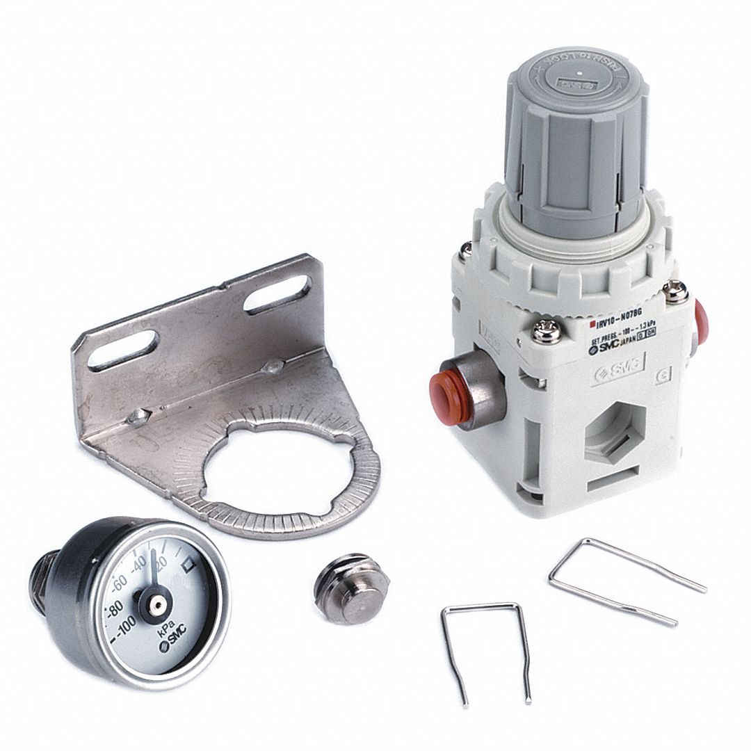 SMC Vacuum Regulator 3/8 in Vacuum Inlet Size, Tube, 240 lpm Max Flow