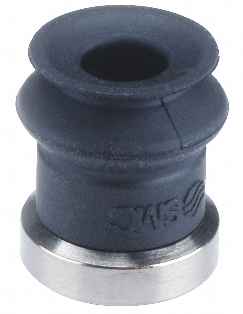 SMC 10 mm Fluoro Rubber Bellows Vacuum Pad, Black With Mark 30J591