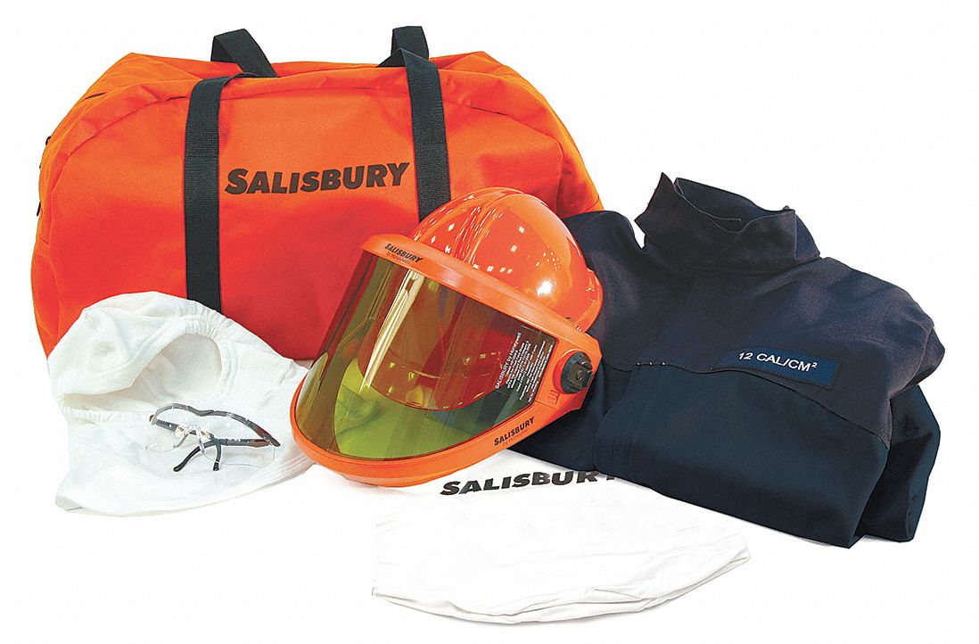 SALISBURY 12.0 cal/cm2 Arc Flash Protection Clothing Kit, 2HRC, Navy