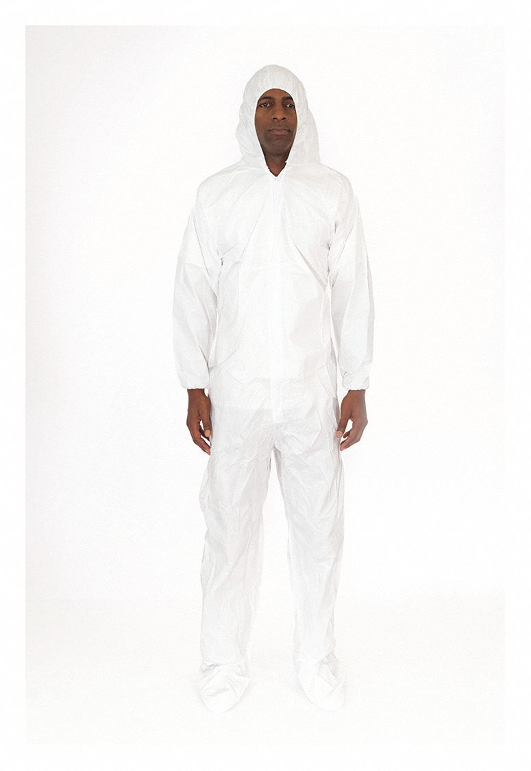 Hooded Disposable Coveralls, PK 25 Grainger