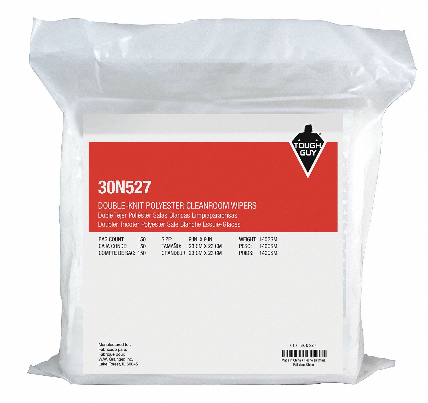 TOUGH GUY Dry Wipe Soft Pack, ISO 5 (Class 100) 30N52730N527 Grainger