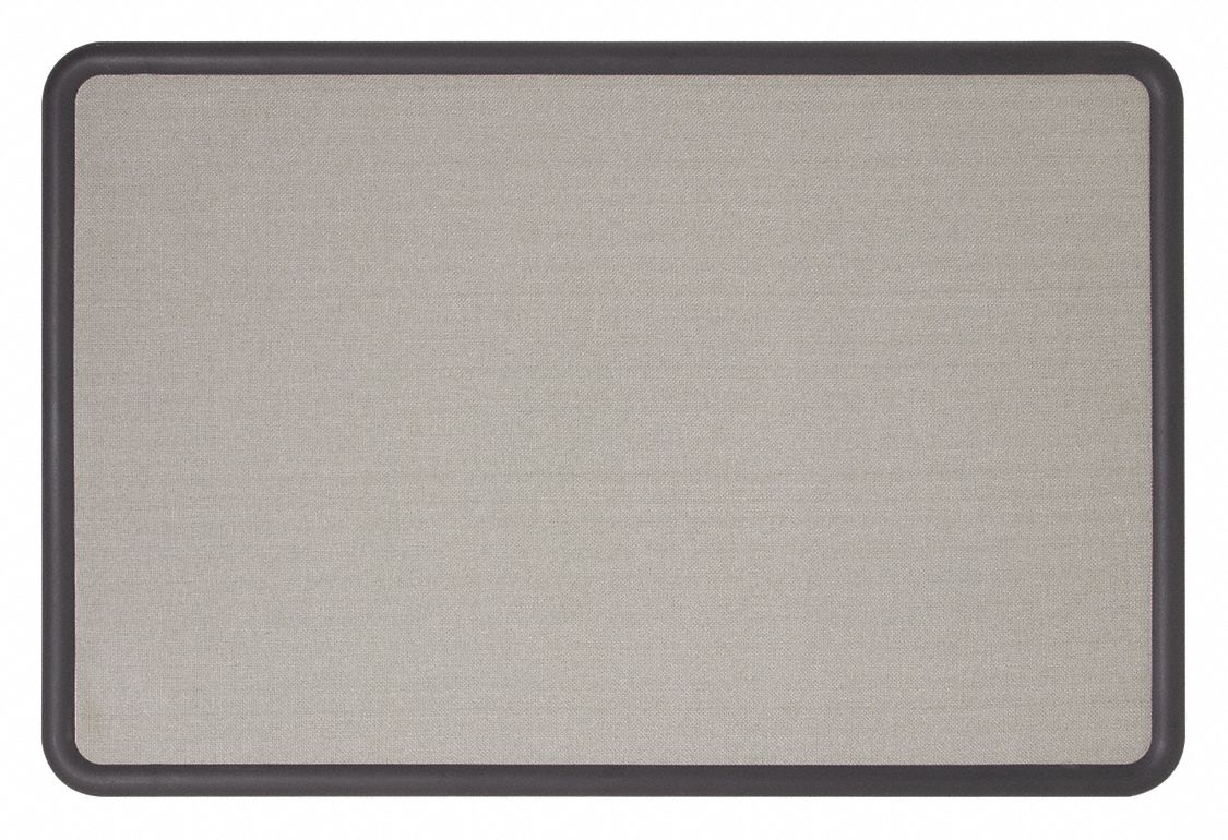 QUARTET PushPin Bulletin Board, Fabric/Fiberboard, 36 inH x 48 inW, Gray 30P0157694G Grainger