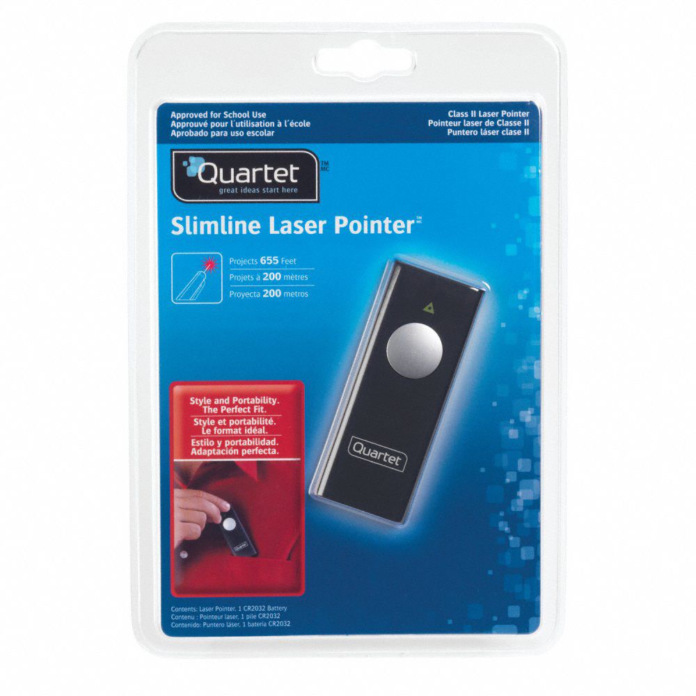 QUARTET Laser Pointer Red, 2, 655 ft Projection 30P07584501 Grainger