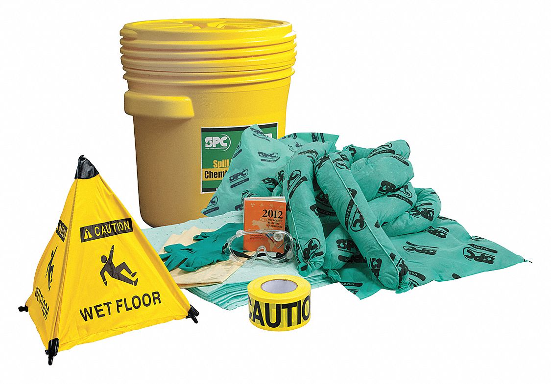 BRADY SPC ABSORBENTS Spill Kit/Station, Drum, Chemical, Hazmat, 15 gal