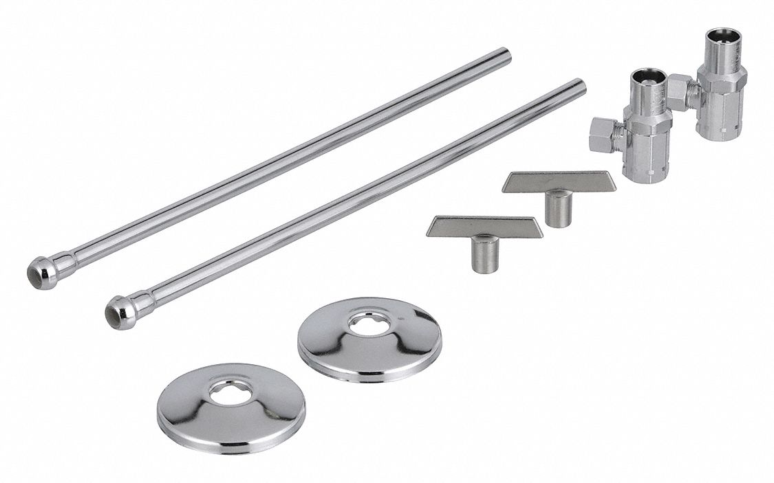 ZURN Angle Supply Stop Angle Body, 3/8 in Inlet Size, 3/8 in Outlet Size, IPS Outlet, 40° to