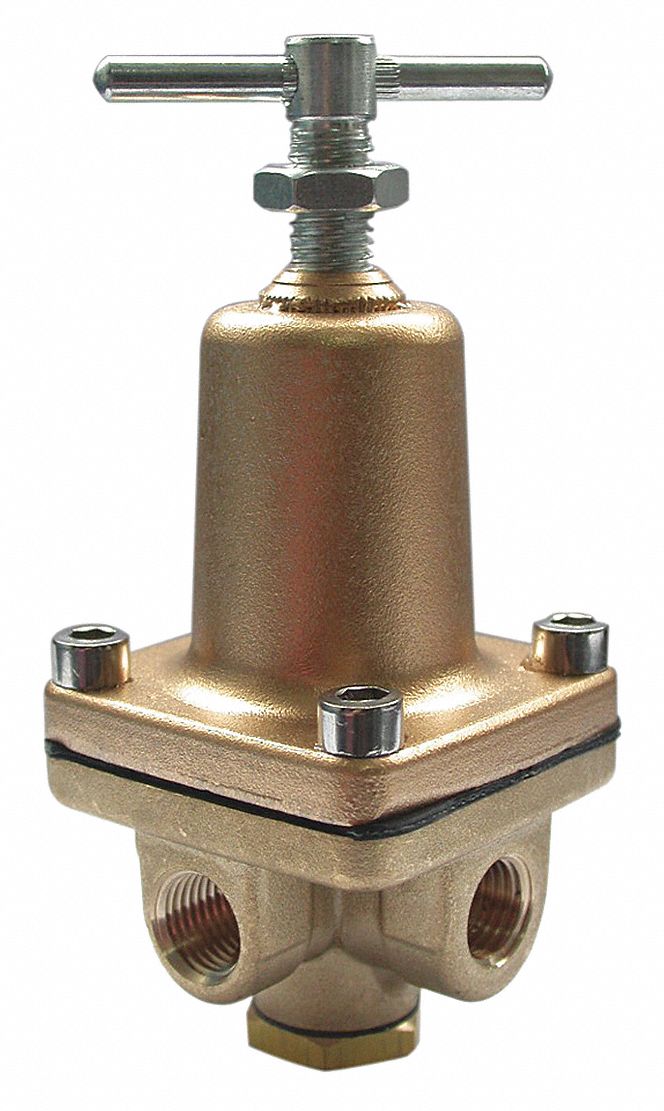 GRAINGER APPROVED Pressure Regulator, Brass, 3 to 50 psi 30PV11