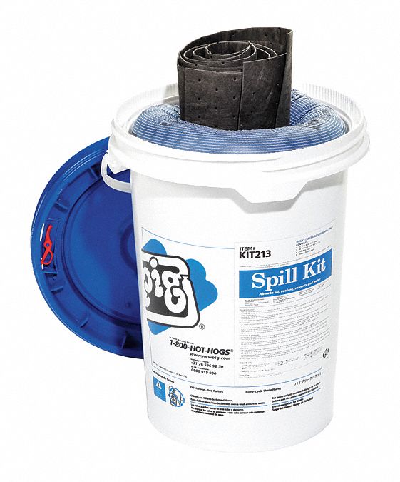 PIG, 4 gal Volume Absorbed Per Kit, White, Spill Kit 30RD28KIT213