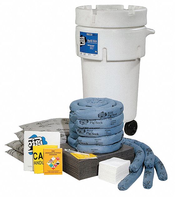 PIG, 30 gal Volume Absorbed Per Kit, White, Spill Kit 30RD57KIT272