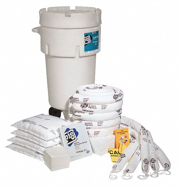 PIG, 31 gal Volume Absorbed Per Kit, White, Spill Kit 30RE21KIT468