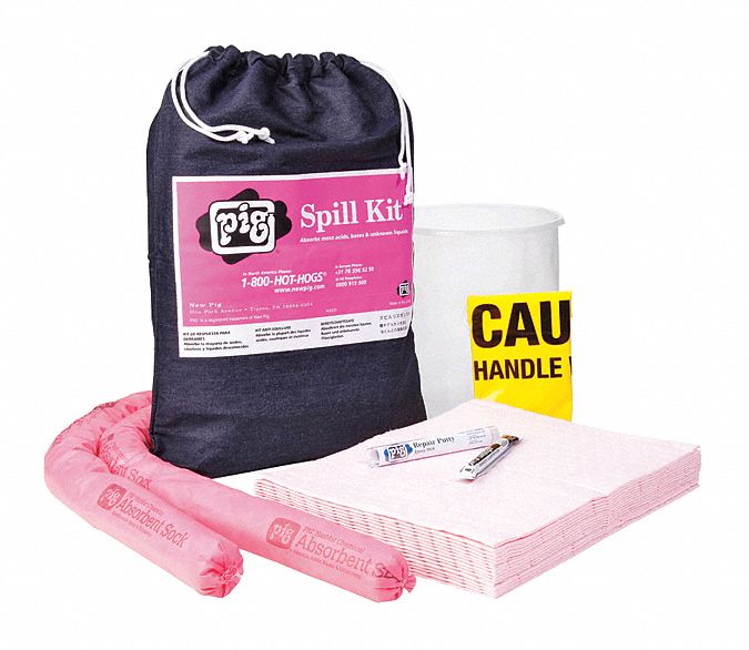 PIG, 6 gal Volume Absorbed Per Kit, Blue, Spill Kit 30RE57KIT306