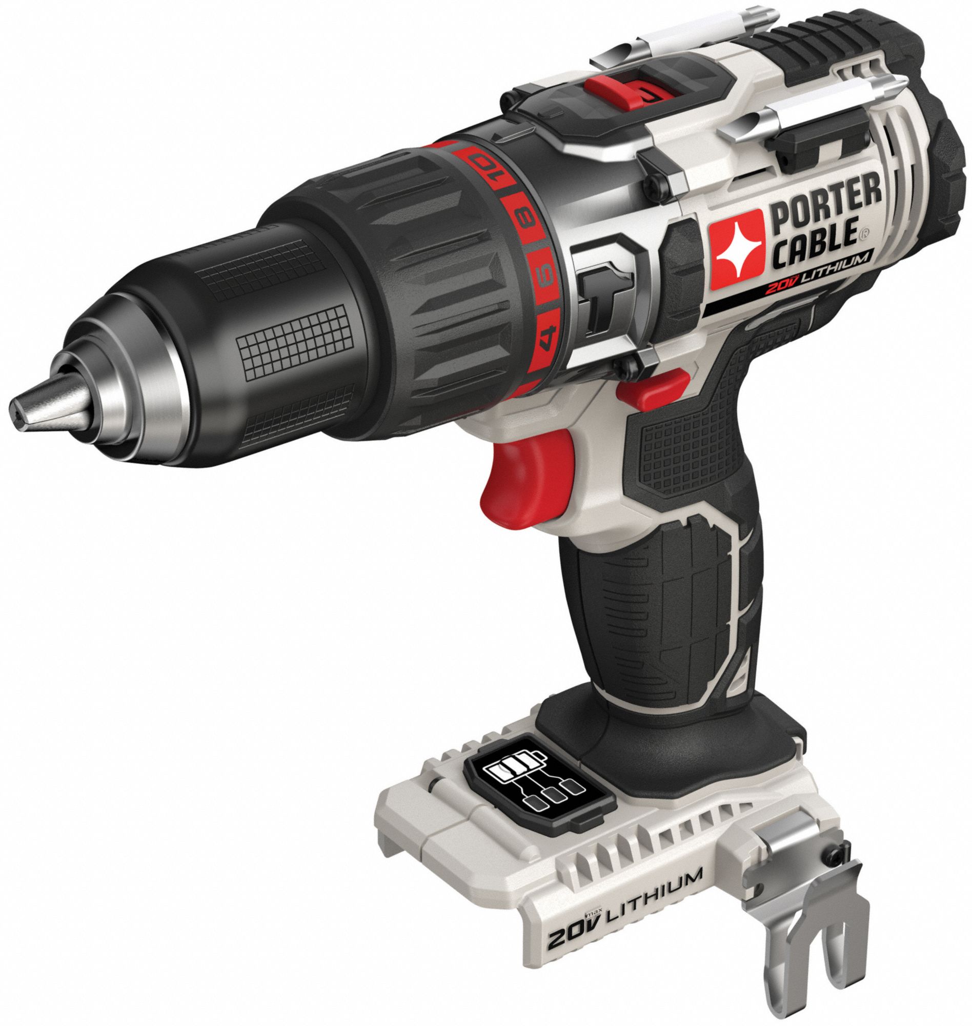 PORTER CABLE Cordless Hammer Drill: 20V DC, Gen Purpose, 1/2 in Chuck
