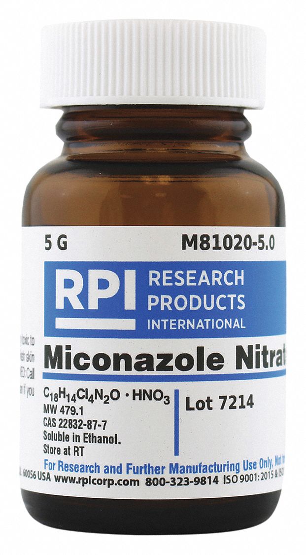 RPI Miconazole Nitrate, 5g Powder 30TZ40M810205.0 Grainger