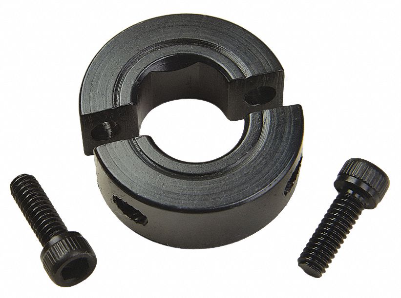 RULAND MANUFACTURING Shaft Collar Inch, 2 Piece Clamp, DBore, 1/2 in Bore Dia., 13/32 in Wd