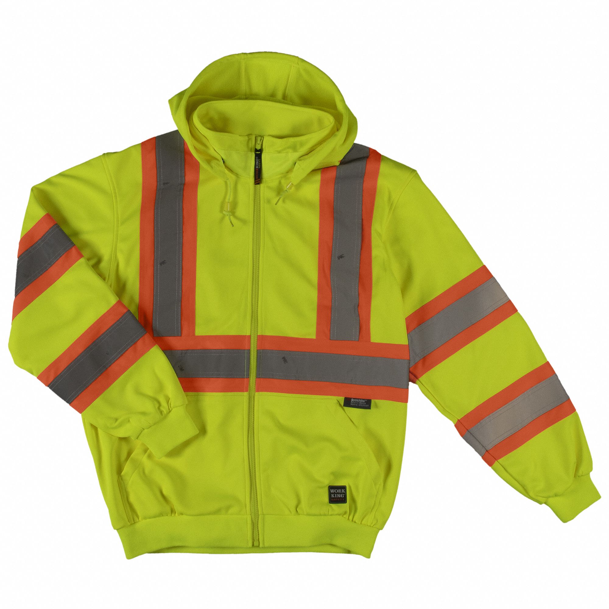 TOUGH DUCK HiVis Hooded Sweatshirt, XL, Yellow/Green 30WT50S49411