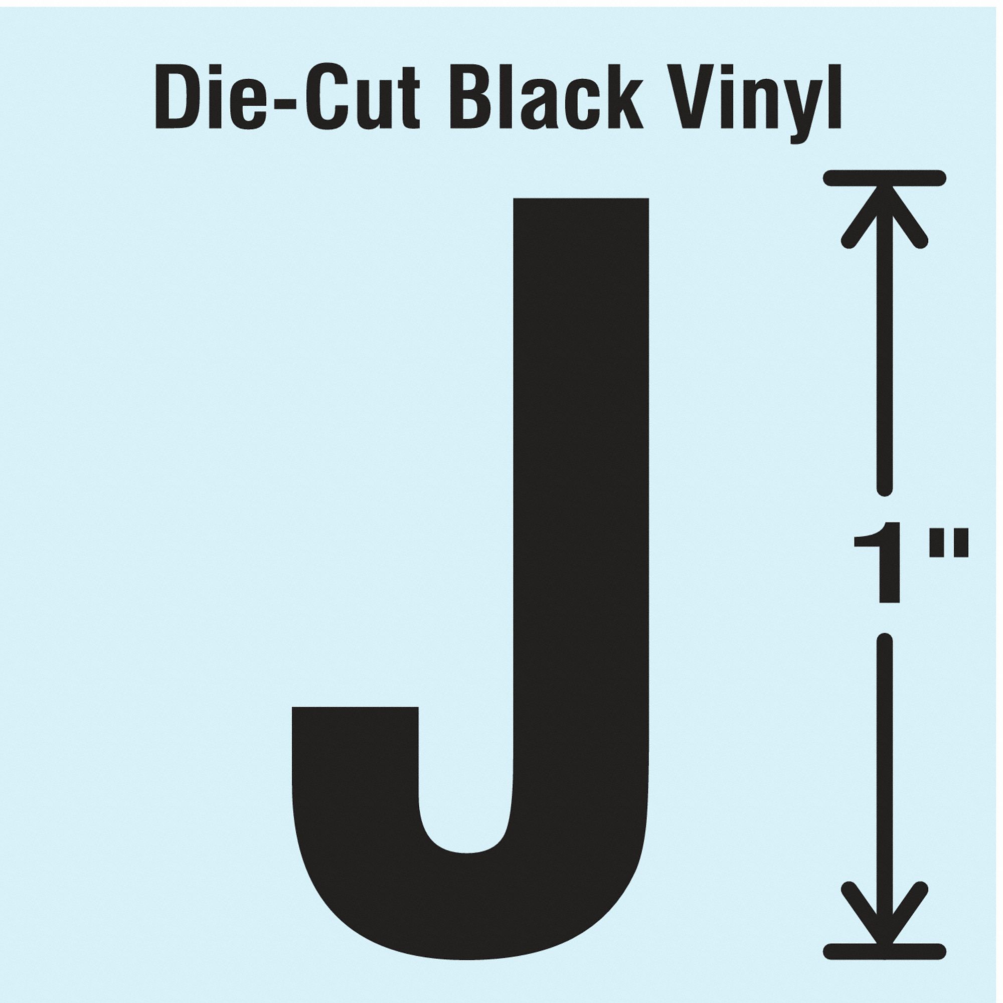 STRANCO INC Letter Label, J, Black, 10 PK 30WZ71DBV1J10 Grainger