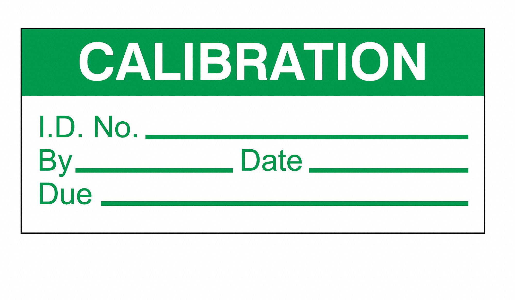 STRANCO INC Calibration Label, Polyester, Height 5/8 in x Width 1 1/2