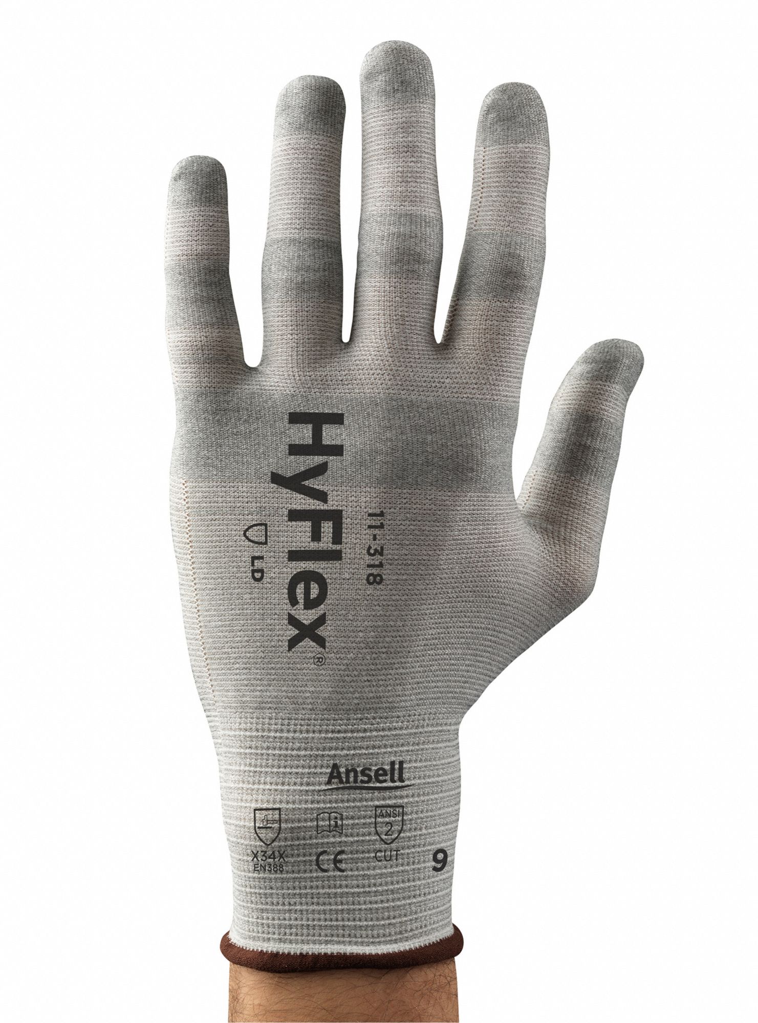 ANSELL CutResistant Gloves, A2 ANSI/ISEA Cut Level, High Dexterity, 2 ANSI/ISEA Abrasion Level