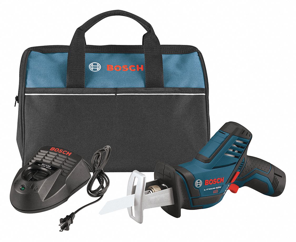 BOSCH Cordless Recip Saw Kit, 3000 SPM, 12VDC - 313F12|PS60-102+BAT415