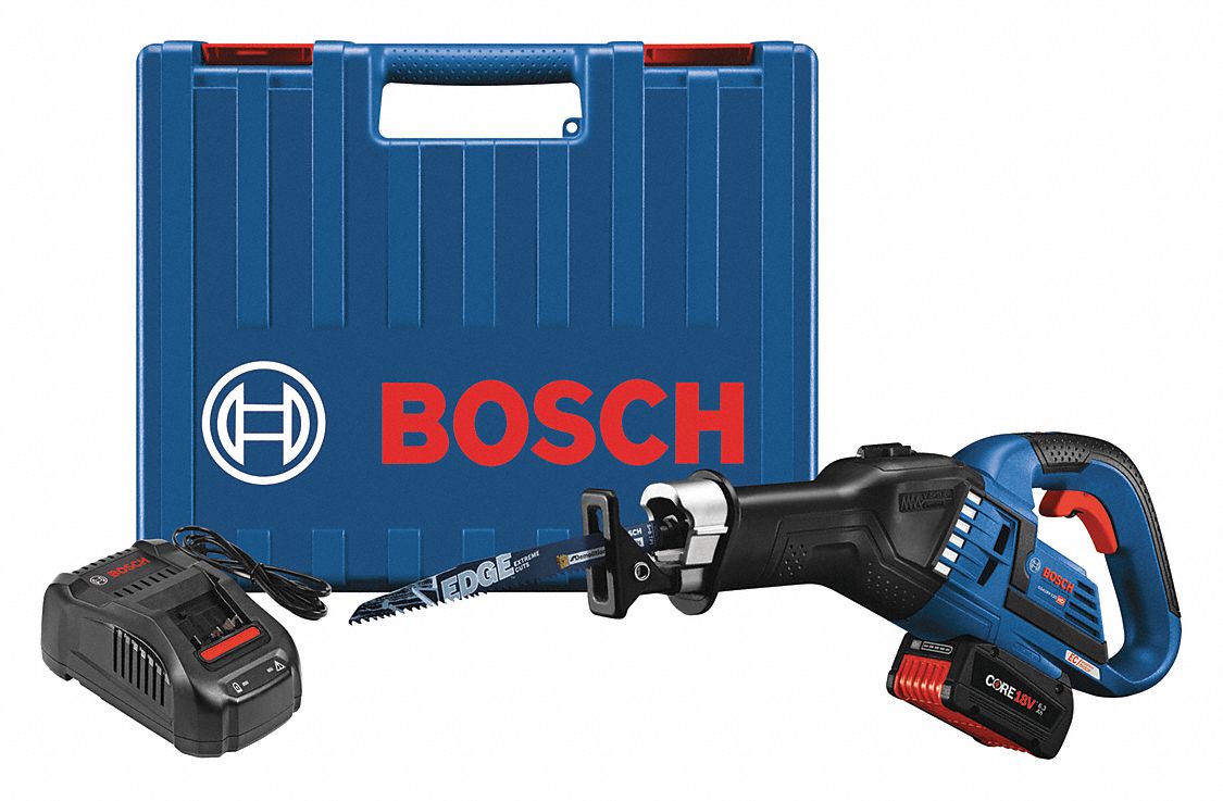 BOSCH Cordless Recip Saw Kit, 2500 SPM, 18VDC - 313F45|GSA18V-125K14