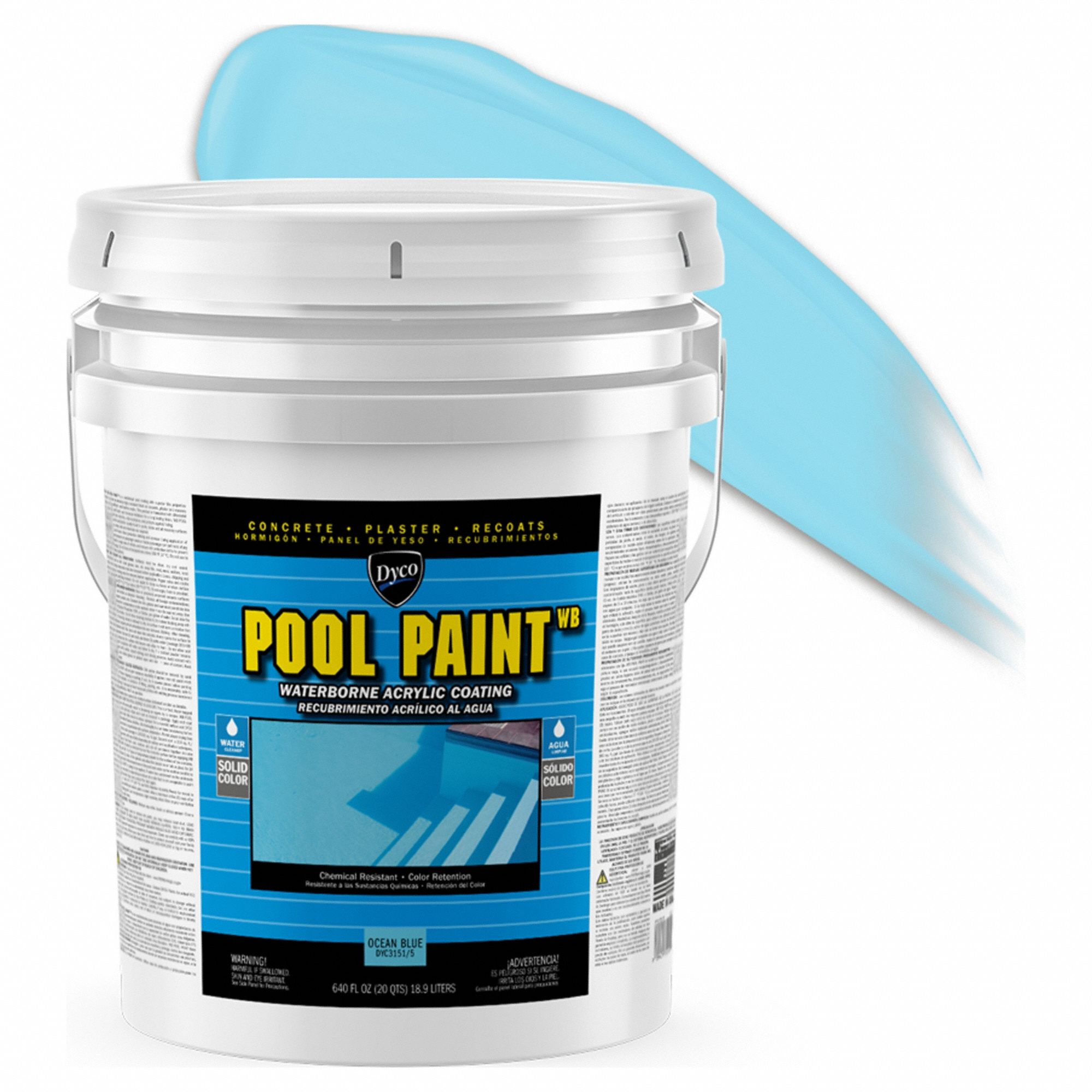 DYCO, Acrylic, Ocean Blue, Pool Paint 806K05DYC3151/5 Grainger
