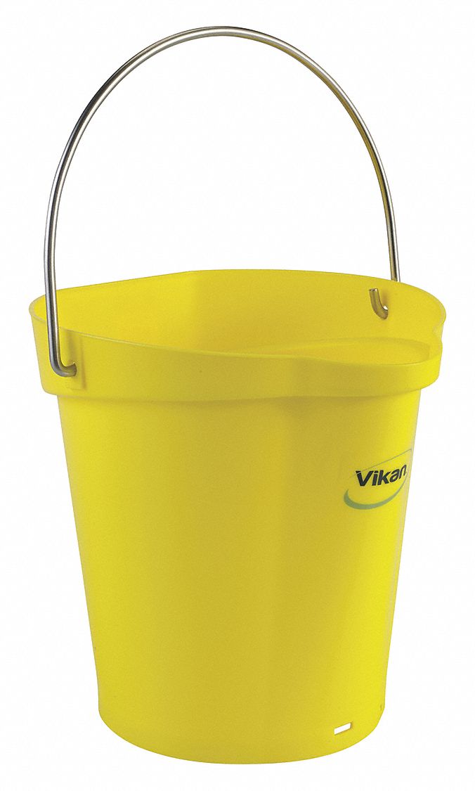 VIKAN Hygienic Pail 1 1/2 gal Bucket Capacity, Polypropylene, Yellow