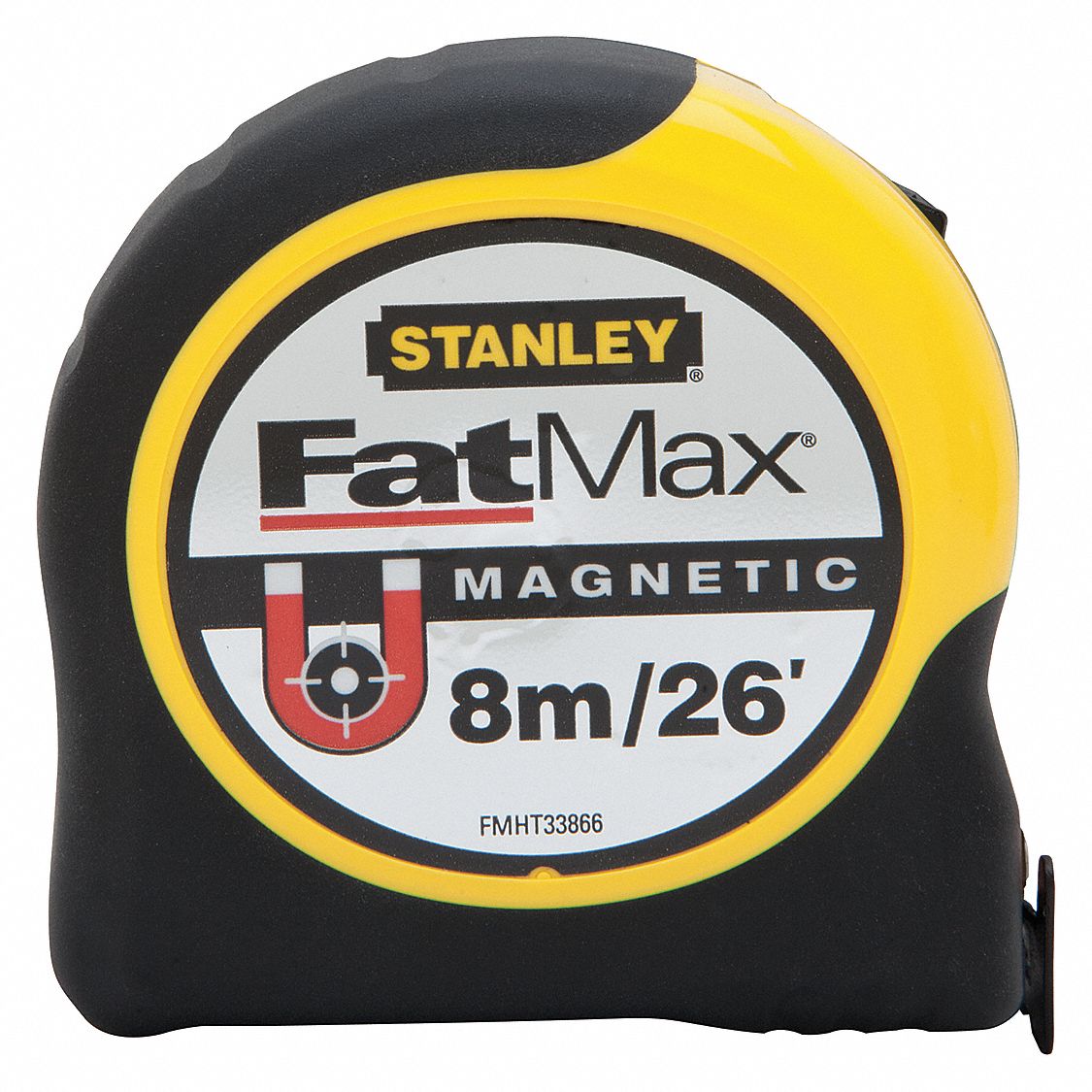 STANLEY 26 ft./8m Steel SAE/Metric Tip Tape Measure, Yellow 31CN33FMHT33866S Grainger